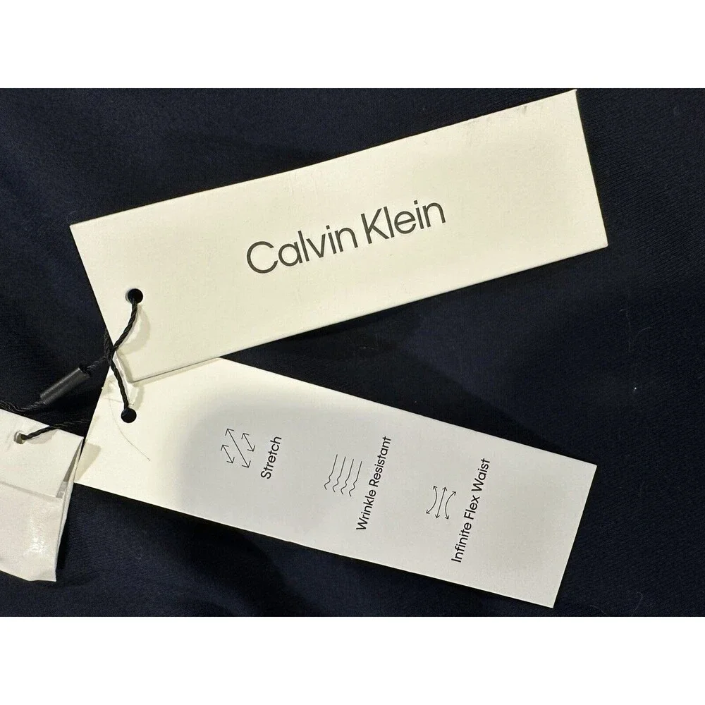 CALVIN Klein Men's Straight-Fit Stretch Chino Pants Sky Captain Blue 42W x 32L